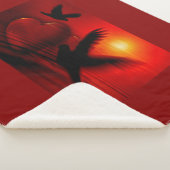 Harten en duiven sherpa deken (3/4)