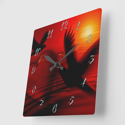 Harten en duiven vierkante klok (Hoek)