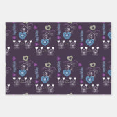 Harten en Floral Birthday Inpakpapier Vel (Voorkant 2)