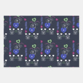 Harten en Floral Birthday Inpakpapier Vel (Voorkant 3)