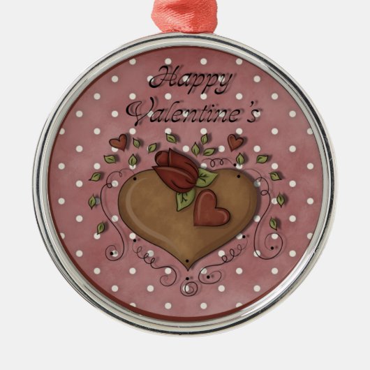 Harten en Garland Valentijnsdag Ornament (Voorkant)