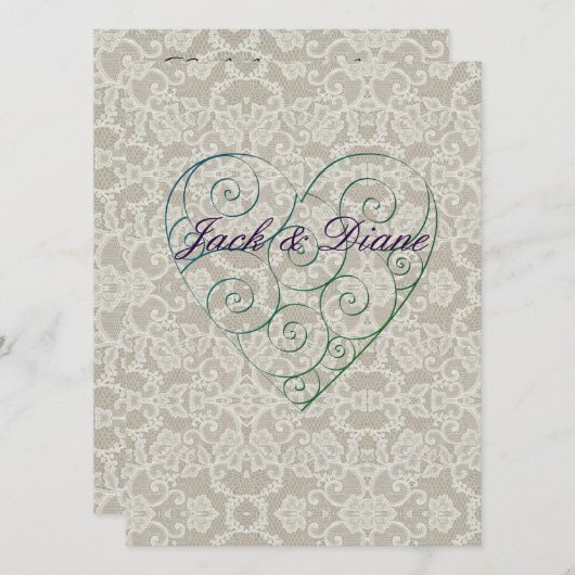 Harten en gezicht save the date (Voorkant / Achterkant)