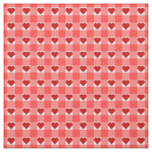 Harten en Gingham Stof (Swatch)