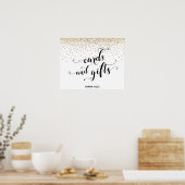 Harten en gouden Kaarten en cadeaubonborden Poster (Keuken)