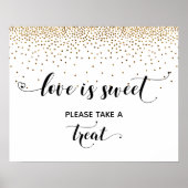 Harten en gouden liefde is Sweet Dessert Table Sig Poster (Voorkant)