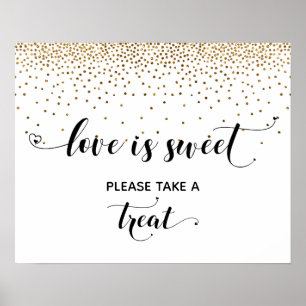 Harten en gouden liefde is Sweet Dessert Table Sig Poster
