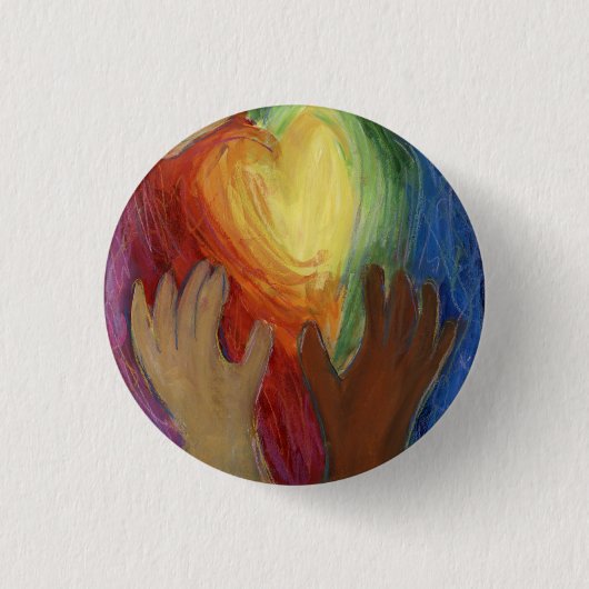 Harten en handen Diversiteit Hart de Button van de (Voorkant)