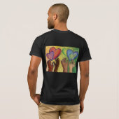 Harten en handen liefdesdiversiteit Kunst aangepas T-shirt (Achterkant volledig)