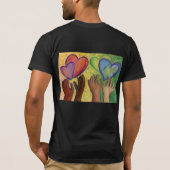 Harten en handen liefdesdiversiteit Kunst aangepas T-shirt (Achterkant)