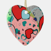 Harten En Harten Keramisch Ornament (Rechts)