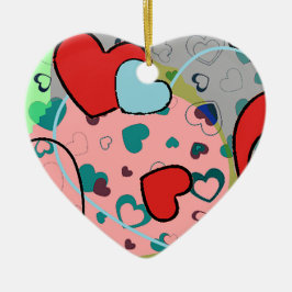 Harten En Harten Keramisch Ornament