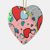 Harten En Harten Keramisch Ornament (Links)