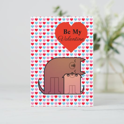 Harten en honden met een paar Valentijnen kaart (Staand voorkant)