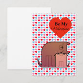 Harten en honden met een paar Valentijnen kaart (Voorkant / Achterkant)