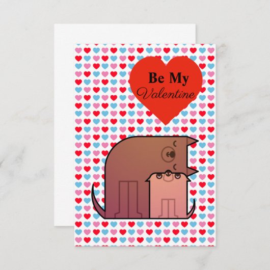 Harten en honden met een paar Valentijnen kaart (Voorkant / Achterkant)