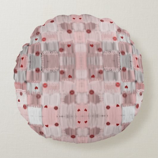 Harten en knopen rond kussen (Voorkant)