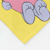 Harten en konijntjes in geel en roze meisjesnaam fleece deken (Hoek)