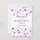 Harten en kubussen - uitnodiging op zaterdag (Voorkant)