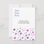 Harten en kubussen - uitnodiging op zaterdag (Achterkant)