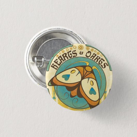 Harten en kunst Art Nouveau Moth Button Pin (Voorkant /achterkant)