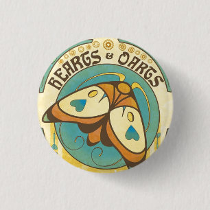 Harten en kunst Art Nouveau Moth Button Pin
