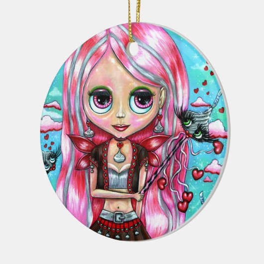 Harten en kussens kotsen grote ogen airy Doll Keramisch Ornament (Links)