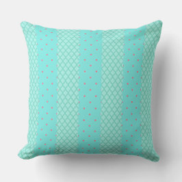 Harten en Lattice Pastel Blauw Groen Kussen
