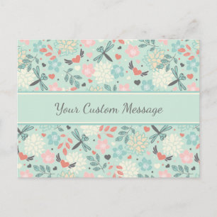 Harten en libellen flora briefkaart