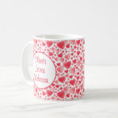Harten en liefde gepersonaliseerd koffiemok (Voorkant links)