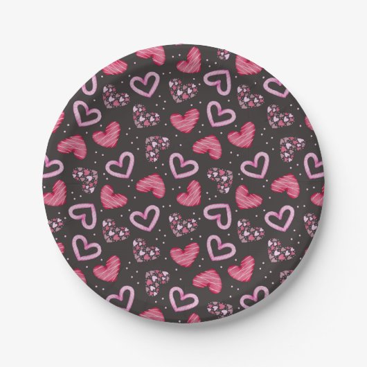 Harten en Liefde Papieren Bordje (Voorkant)