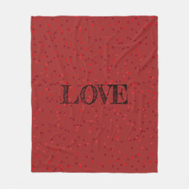 Harten en "liefde" - rood en gezellig fleece deken