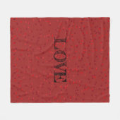 Harten en "liefde" - rood en gezellig fleece deken (Voorkant (Horizontaal))