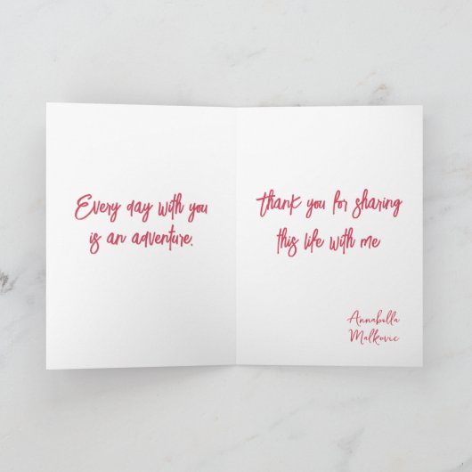 Harten en liefde Valentijnse kaart (Binnen)