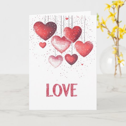 Harten en liefde Valentijnse kaart (Gele Bloem)