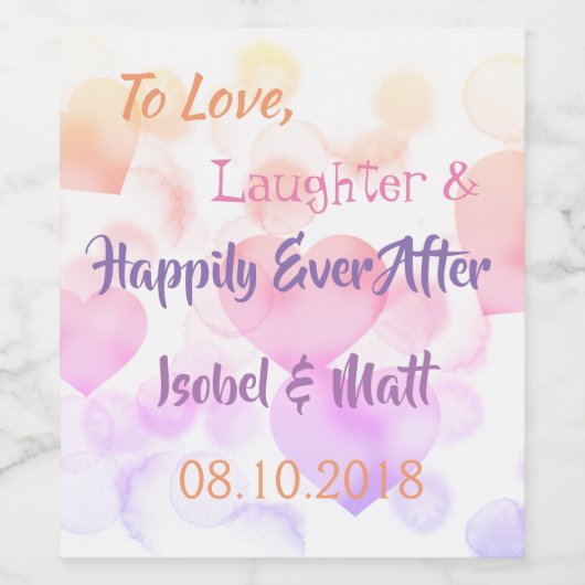 Harten en Liefde Wijnlabel Wijn Etiket (Enkel label)