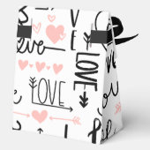 Harten en liefdesboodschappen geven de voorkeur aa bedankdoosjes (Achterkant)