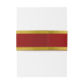 Harten en lint - Crimson/Gold Uitnodigingen Wikkel (Achterkant Voorbeeld)