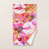 Harten en lippen bad handdoek (Handdoek)