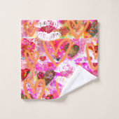 Harten en lippen bad handdoek (Wasdoekje)