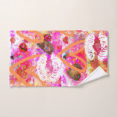 Harten en lippen bad handdoek (Handdoek)