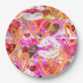 Harten en lippen papieren bordje (Voorkant)