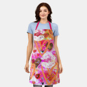 Harten en lippen schort (Gedragen)