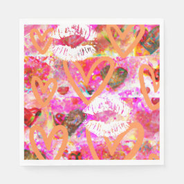 Harten en lippen servet