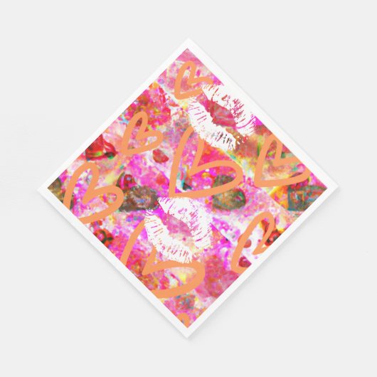 Harten en lippen servet (Hoek)