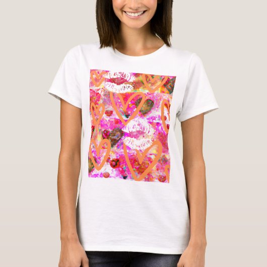 Harten en lippen t-shirt (Voorkant)