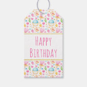 Harten en Muffins heerlijk Waterverf Patroon Cadeaulabel (Voorkant)