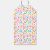 Harten en Muffins heerlijk Waterverf Patroon Cadeaulabel (Achterkant)