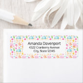 Harten en Muffins heerlijk Waterverf Patroon Etiket (Insitu)