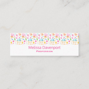 Harten en Muffins heerlijk Waterverf Patroon Mini Visitekaartje