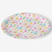 Harten en Muffins heerlijk Waterverf Patroon Papieren Bordje (Gekanteld)